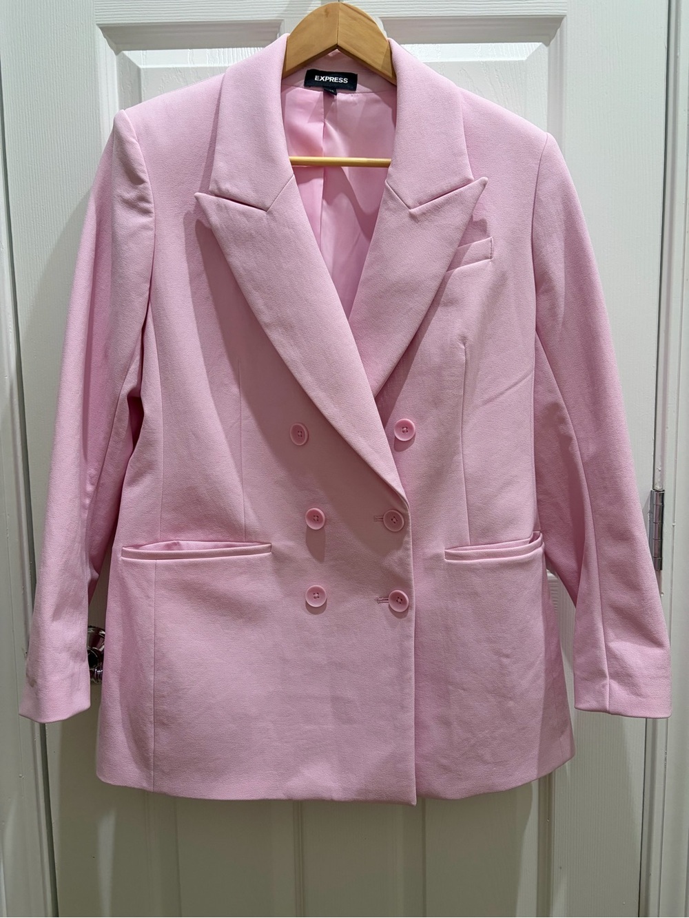 Express Pink Double-Breasted Blazer Jacket